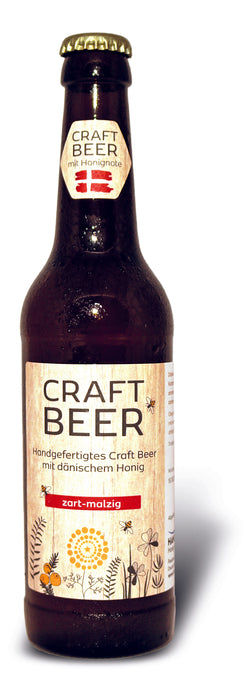 Handgefertigtes Craft Beer mit dänischem Honig (zart–malzig) im 24er Karton